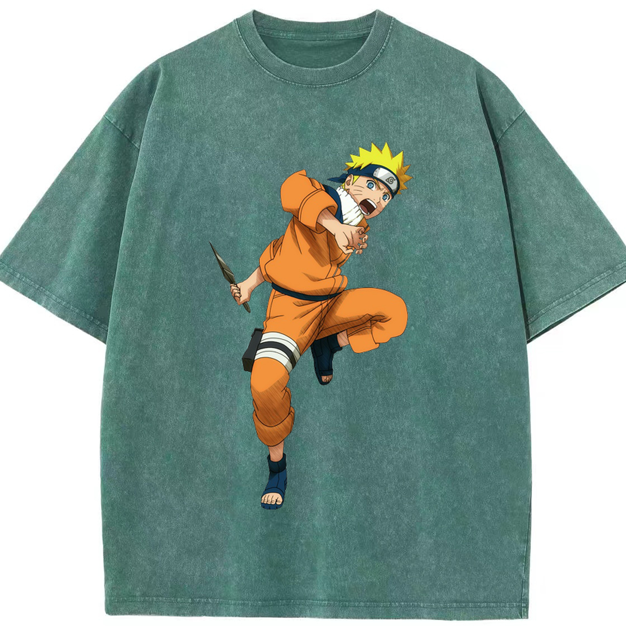 （画像用） NARUTO -ナルト- うずまき ナルト Uzumaki Naruto 綿100% ヴィンテージ風 半袖Tシャツ（フロントプリント）